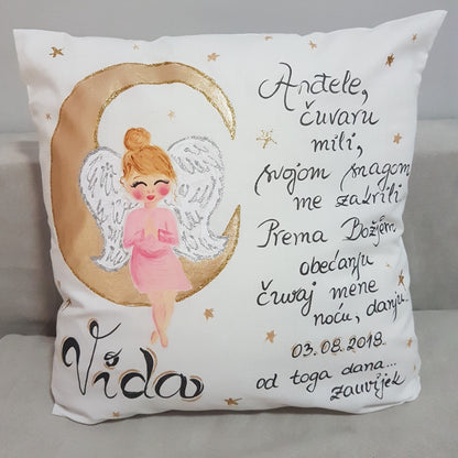 personalizirana oslikana jastučnica za bebe i djecu poklon za rođenje krštenje babinje rođendan unikat, personalizirani pokloni za bebe, personalizirani pokloni za djecu, persinalizirani pokloni za krštenje, poklon u babinje