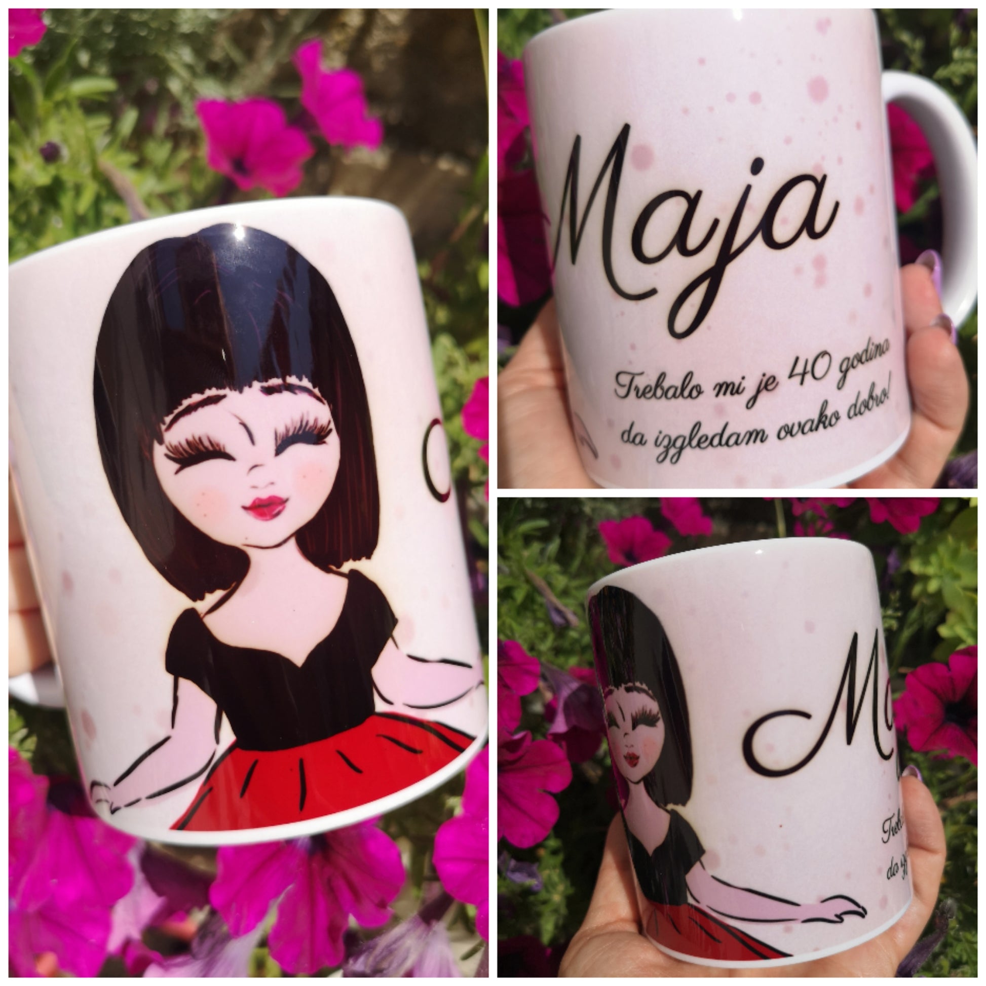 personalizirana šalica, poklon za djecu, žene, suprugu, šalica s printom po želji, vila