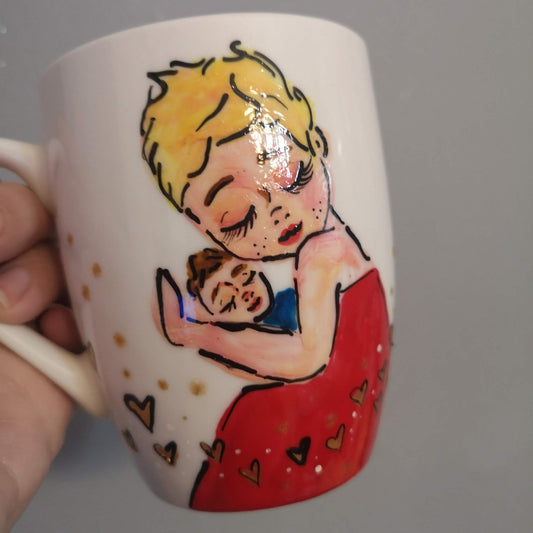 šalica s motivom po želji personalizirana ručno oslikana šalica poklon za mamu tatu i bebu mame unikat personalizirani
