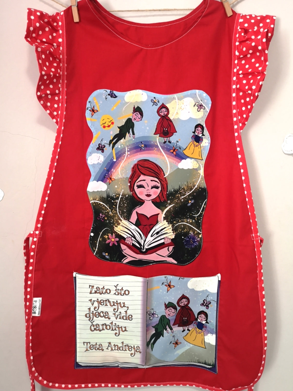 personalizirane pregače s printom pregača kuta za vrtić kute za s tiskom, pokloni za tete u vrtiću, kute s crtežom, personalizirane kute, personalizirane pregače, kute s ilustracijom, poklon za tete u vrtiću