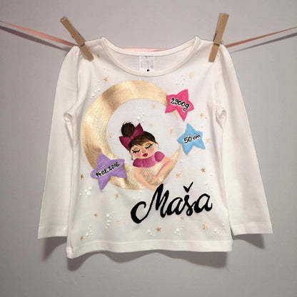 personalizirani pokloni za bebe, Personalizirani pokloni za djecu, personalizirani pokloni za bebe, ručno oslikana personalizirana dječja majica unikatni pokloni personalizirani unikat za djevojčice i dječake majica s motivom po želji