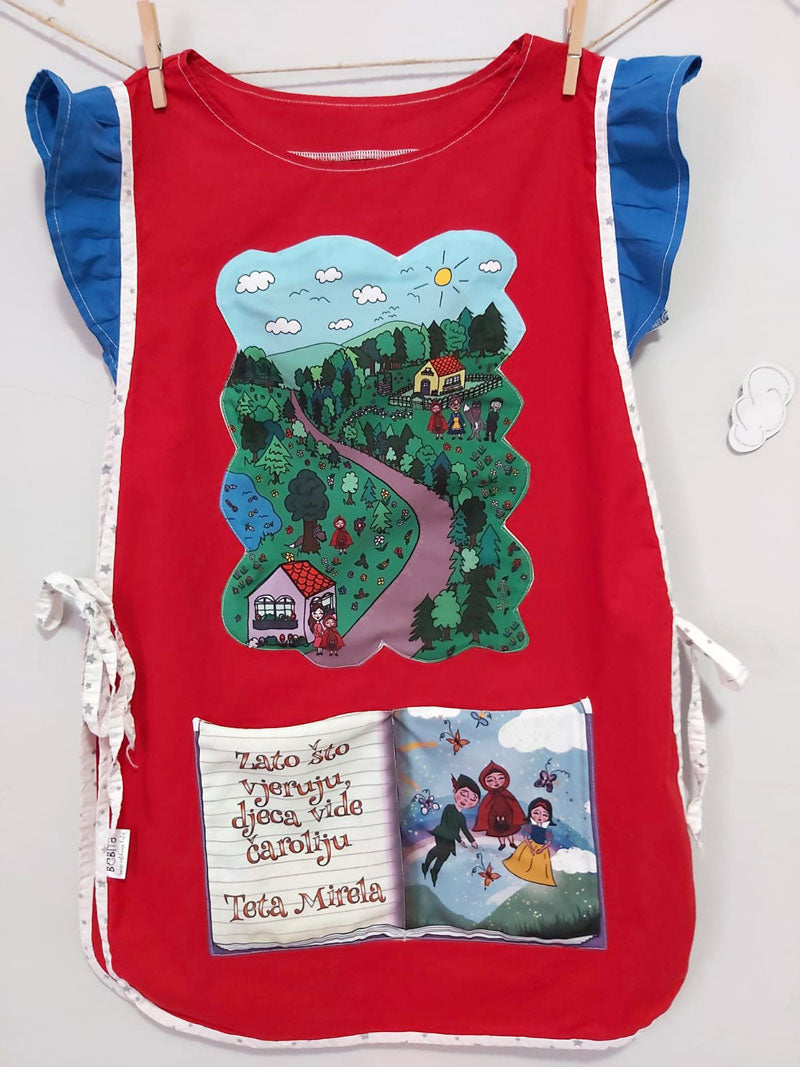 personalizirane pregače s printom pregača kuta za vrtić kute za s tiskom, pokloni za tete u vrtiću, kute s crtežom, personalizirane kute, personalizirane pregače, kute s ilustracijom, poklon za tete u vrtiću, kute za vrtić